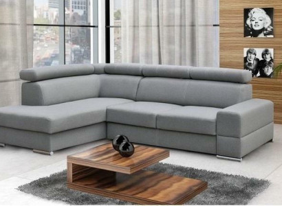 Hochwertiges Wohnzimmersofa Ecksofa L-Form Bett Funktion Textil Modern Couchen